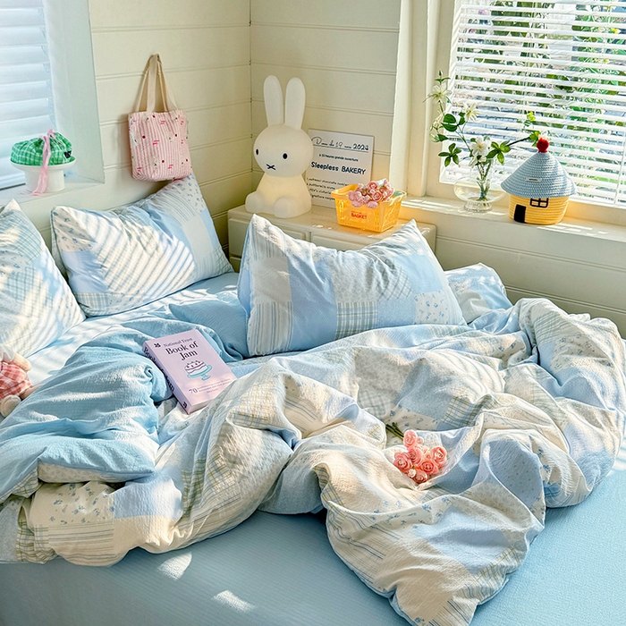 91家纺网 家纺一手货源 找家纺 九诺家纺 2026新款丝柔棉加厚小清新印花四件套-甜心 甜心-南笙假日