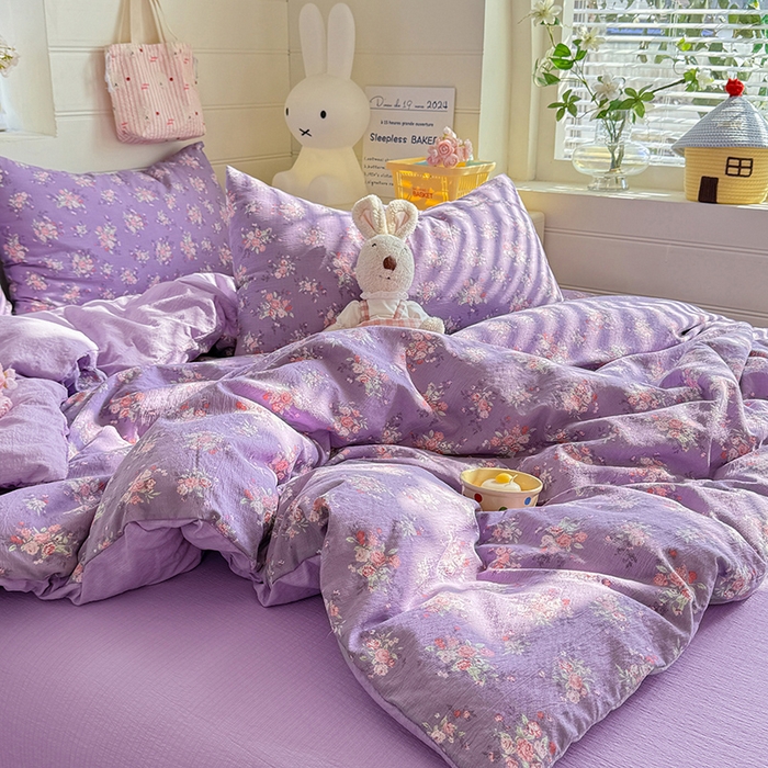 91家纺网 家纺一手货源 找家纺 九诺家纺 2026新款丝柔棉加厚小清新印花四件套-甜心 甜心-一见倾心