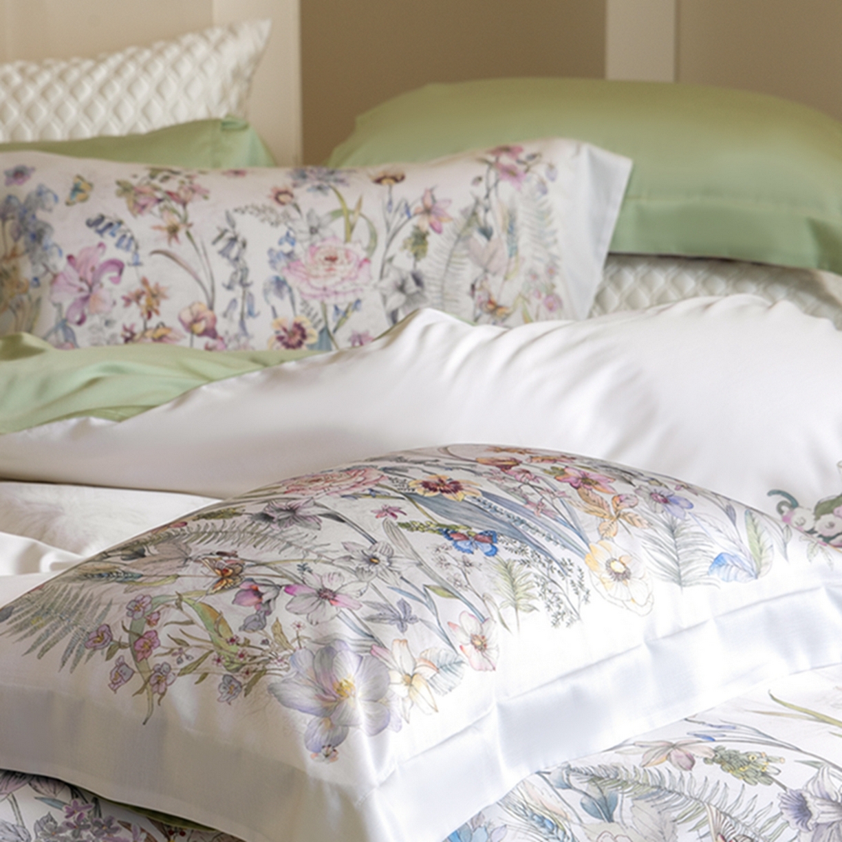 91家纺网 家纺一手货源 找家纺 时亿家居 2026新款大版莱赛尔天丝印花四件套 苏芸 玉