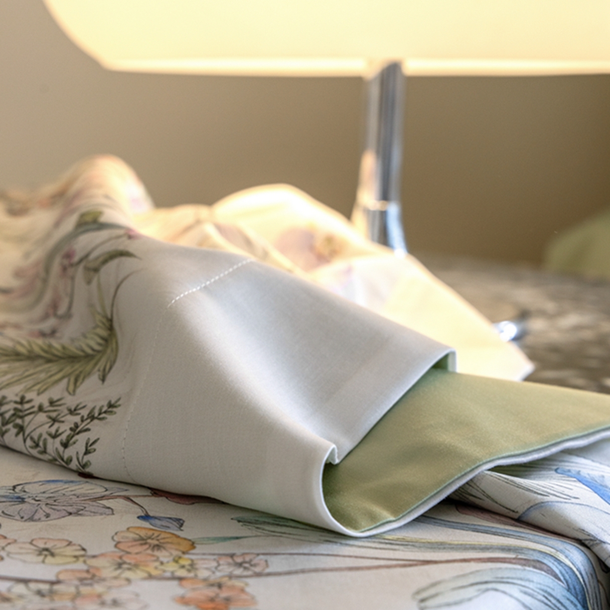 91家纺网 家纺一手货源 找家纺 时亿家居 2026新款大版莱赛尔天丝印花四件套 苏芸 玉