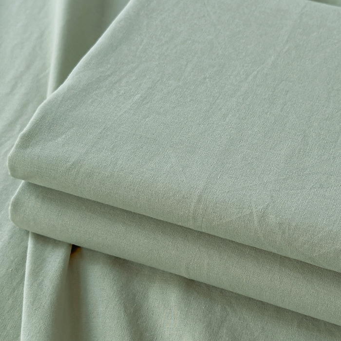 91家纺网 家纺一手货源 找家纺 柠萌家居 2026年新款全棉A类母婴级水洗棉纯棉床单纯色系列单品 薄荷绿
