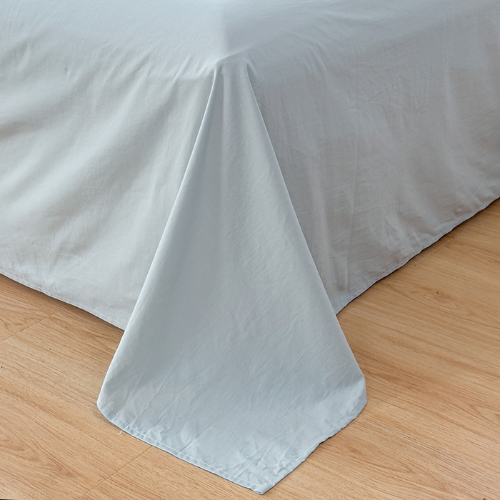 91家纺网 家纺一手货源 找家纺 柠萌家居 2026年新款全棉A类母婴级水洗棉纯棉床单纯色系列单品 繁星蓝