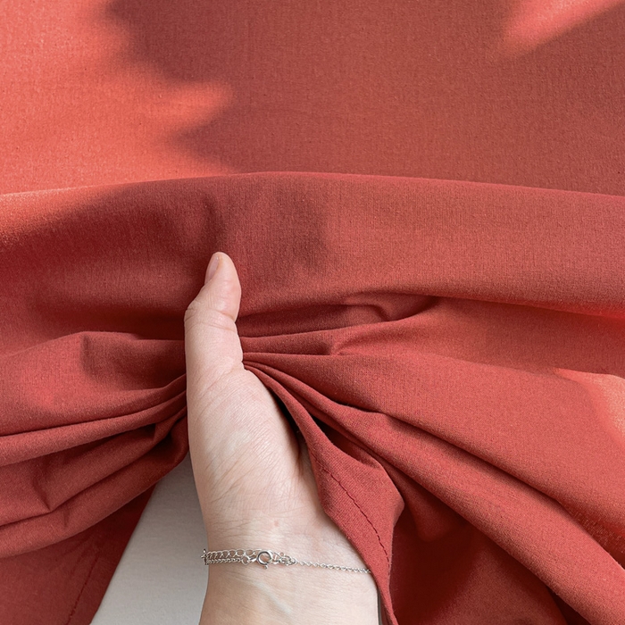 柠萌家居 2026年新款全棉A类母婴级水洗棉纯棉床单纯色系列单品 枫叶红
