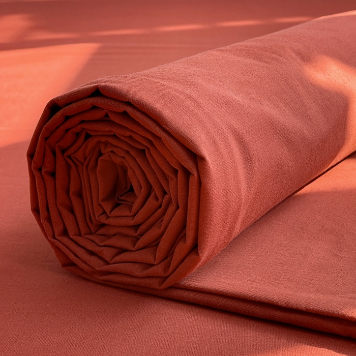 91家纺网 家纺一手货源 找家纺 柠萌家居 2026年新款全棉A类母婴级水洗棉纯棉床单纯色系列单品 枫叶红