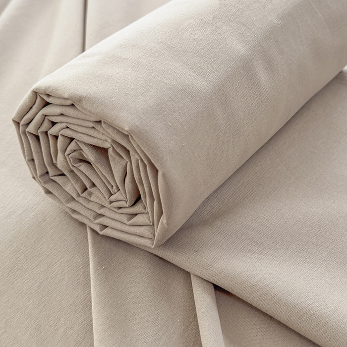 91家纺网 家纺一手货源 找家纺 柠萌家居 2026年新款全棉A类母婴级水洗棉纯棉床单纯色系列单品 卡其