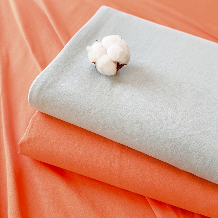 91家纺网 家纺一手货源 找家纺 柠萌家居 2026年新款全棉A类母婴级水洗棉纯棉床单纯色系列单品 马丁桔