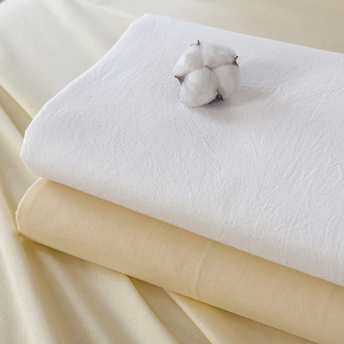 91家纺网 家纺一手货源 找家纺 柠萌家居 2026年新款全棉A类母婴级水洗棉纯棉床单纯色系列单品 奶黄