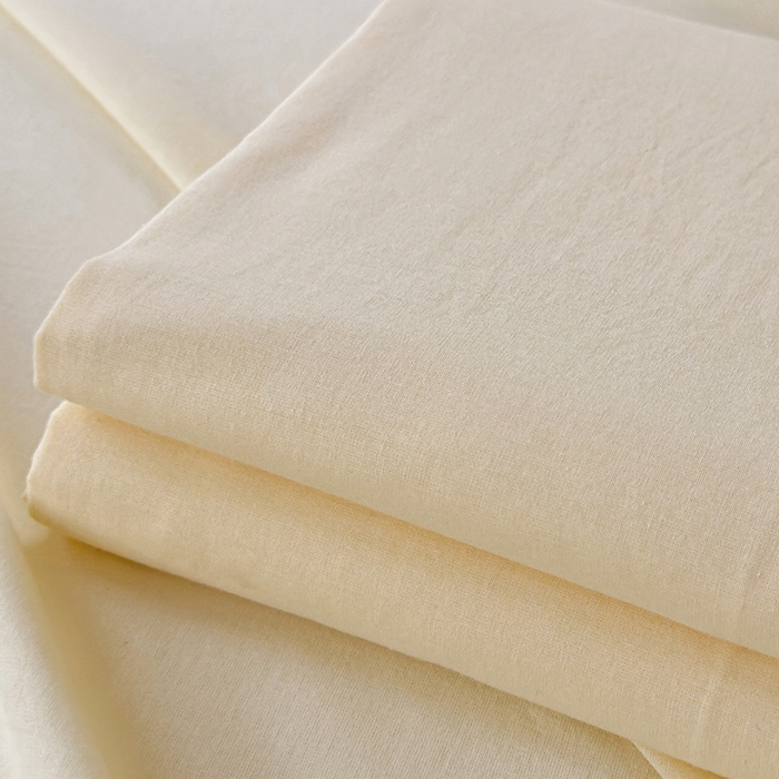 91家纺网 家纺一手货源 找家纺 柠萌家居 2026年新款全棉A类母婴级水洗棉纯棉床单纯色系列单品 奶黄