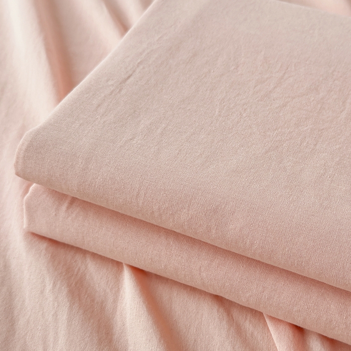 91家纺网 家纺一手货源 找家纺 柠萌家居 2026年新款全棉A类母婴级水洗棉纯棉床单纯色系列单品 浅粉