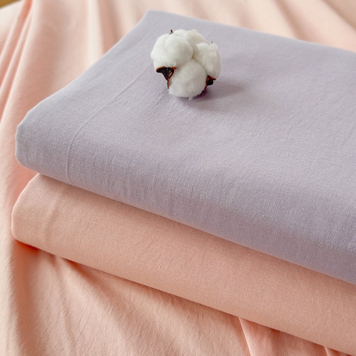 91家纺网 家纺一手货源 找家纺 柠萌家居 2026年新款全棉A类母婴级水洗棉纯棉床单纯色系列单品 浅粉
