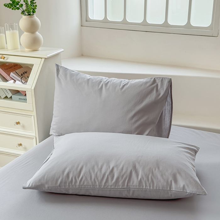 91家纺网 家纺一手货源 找家纺 柠萌家居 2026年新款全棉A类母婴级水洗棉纯棉床单纯色系列单品 浅灰