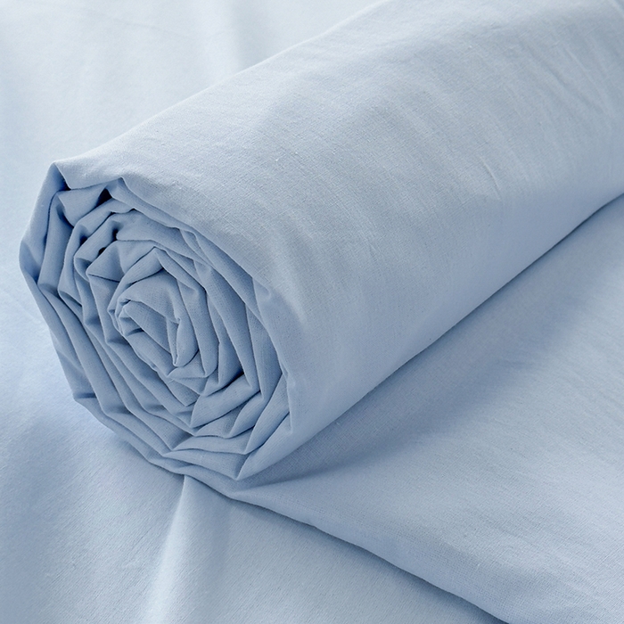 91家纺网 家纺一手货源 找家纺 柠萌家居 2026年新款全棉A类母婴级水洗棉纯棉床单纯色系列单品 星空蓝