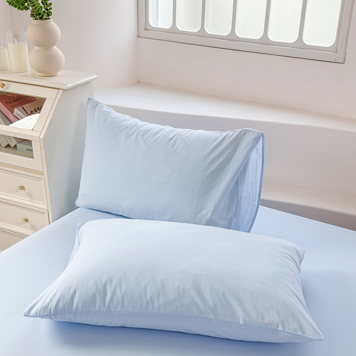 91家纺网 家纺一手货源 找家纺 柠萌家居 2026年新款全棉A类母婴级水洗棉纯棉床单纯色系列单品 星空蓝