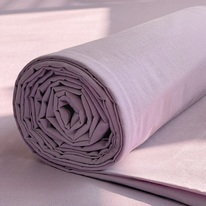 91家纺网 家纺一手货源 找家纺 柠萌家居 2026年新款全棉A类母婴级水洗棉纯棉床单纯色系列单品 紫罗兰