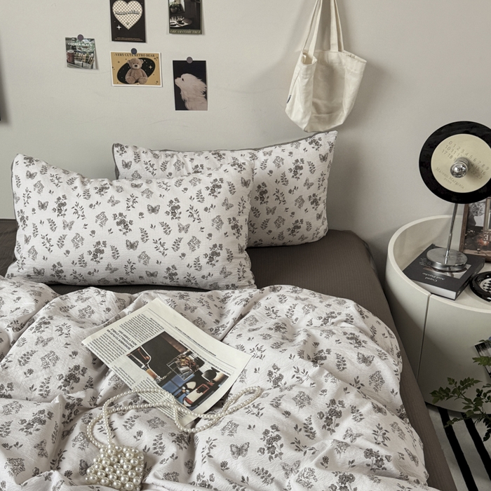 91家纺网 家纺一手货源 找家纺 （总）雅阁尔家纺 2026新款轻奢复古美拉德风泡芙棉冷淡侘寂风水洗棉双层纱单枕套