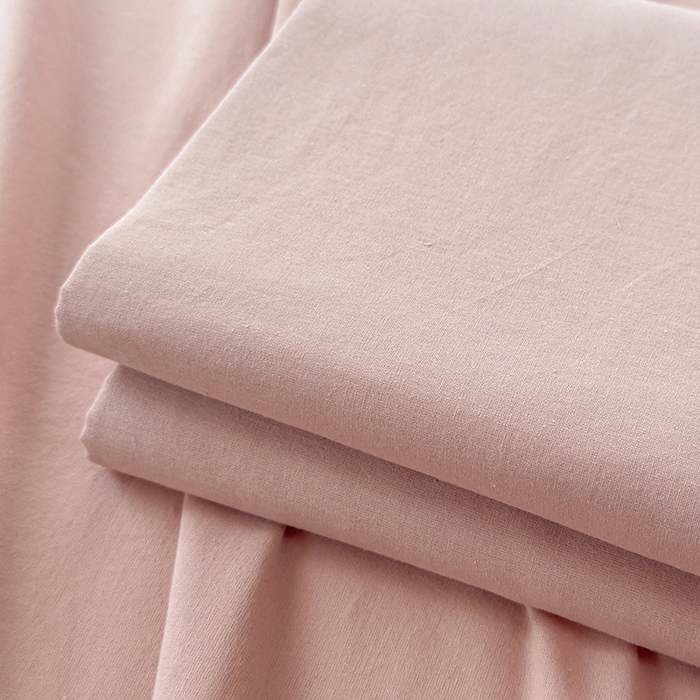 91家纺网 家纺一手货源 找家纺 柠萌家居 2026年新款全棉A类母婴级水洗棉纯棉床单纯色系列单品 豆沙