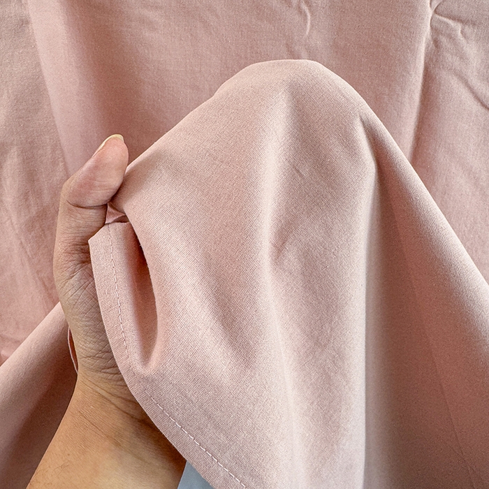 91家纺网 家纺一手货源 找家纺 柠萌家居 2026年新款全棉A类母婴级水洗棉纯棉床单纯色系列单品 豆沙