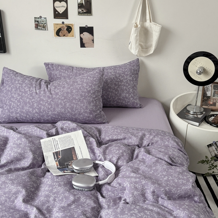 91家纺网 家纺一手货源 找家纺 （总）雅阁尔家纺 2026新款轻奢复古美拉德风泡芙棉冷淡侘寂风水洗棉双层纱单枕套