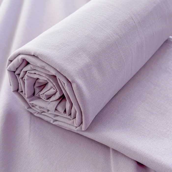 91家纺网 家纺一手货源 找家纺 柠萌家居 2026年新款全棉A类母婴级水洗棉纯棉床单纯色系列单品 浅紫