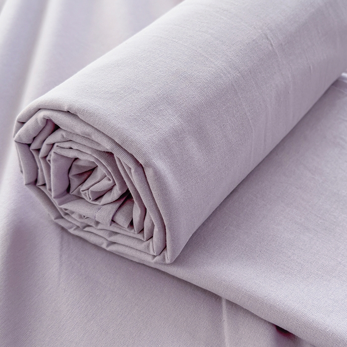 91家纺网 家纺一手货源 找家纺 柠萌家居 2026年新款全棉A类母婴级水洗棉纯棉床单纯色系列单品 浅紫