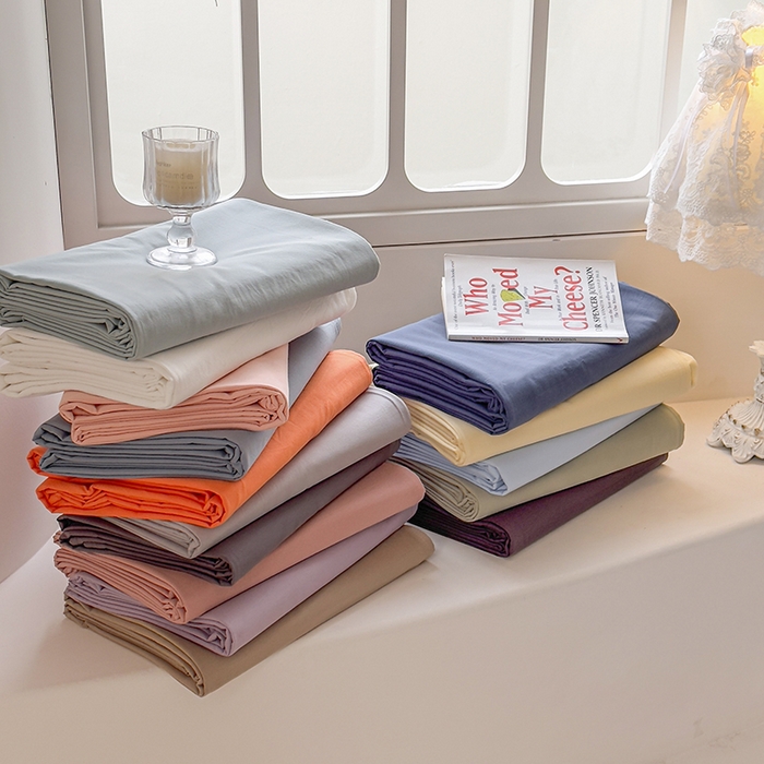 柠萌家居 2026年新款全棉A类母婴级水洗棉纯棉床单纯色系列单品 组合图仅供参考不可下单