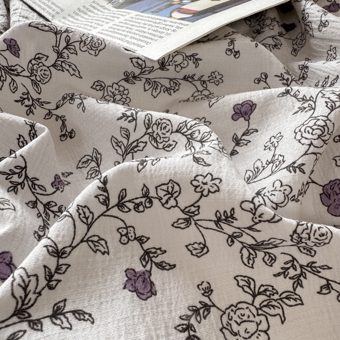 91家纺网 家纺一手货源 找家纺 雅阁尔家纺 2026新款轻奢复古美拉德风泡芙棉冷淡侘寂风水洗棉双层纱单枕套 春风拂梦