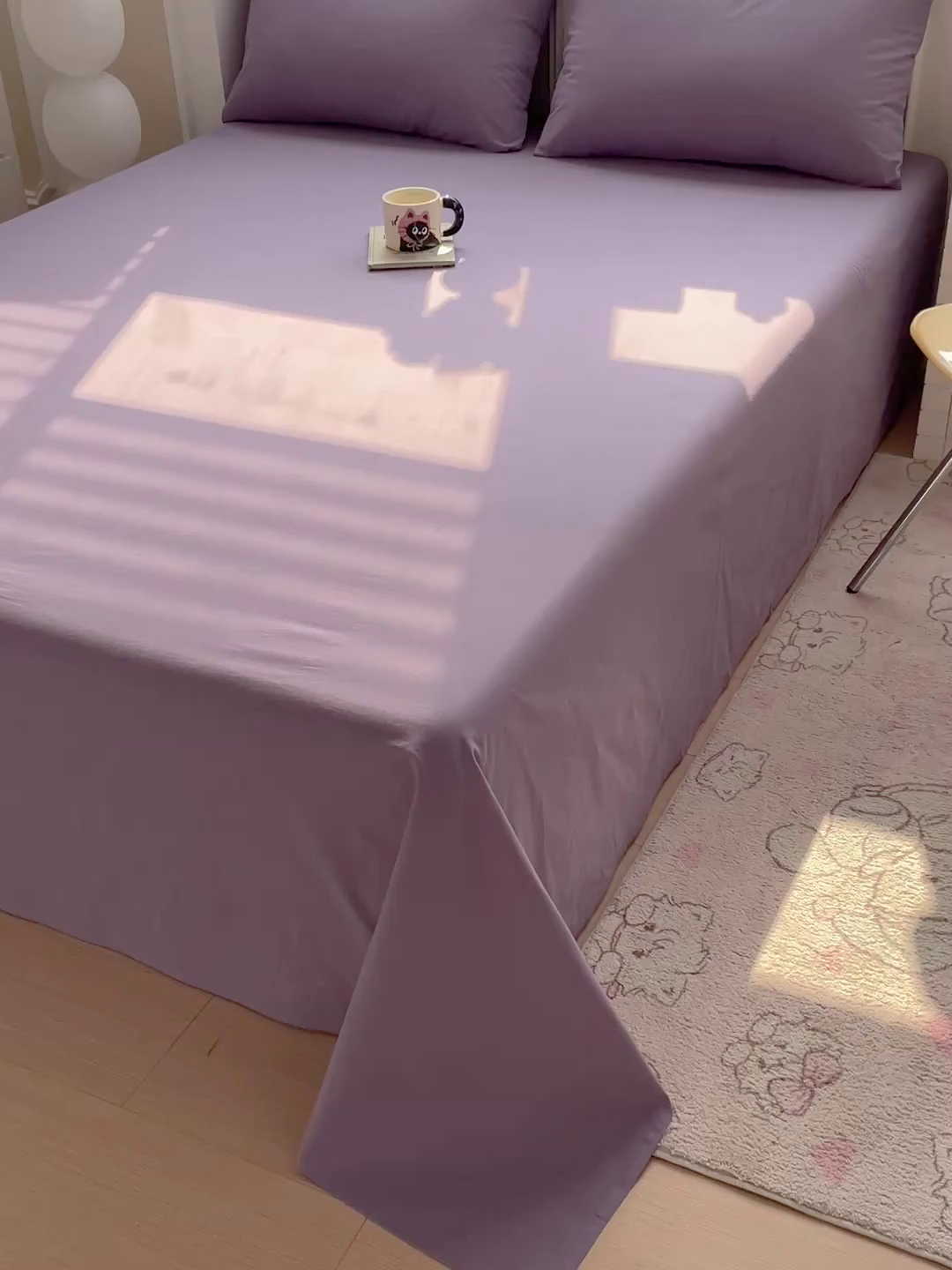 91家纺网 家纺一手货源 找家纺 柠萌家居 2026年新款全棉A类母婴级水洗棉纯棉床单纯色系列单品 紫罗兰