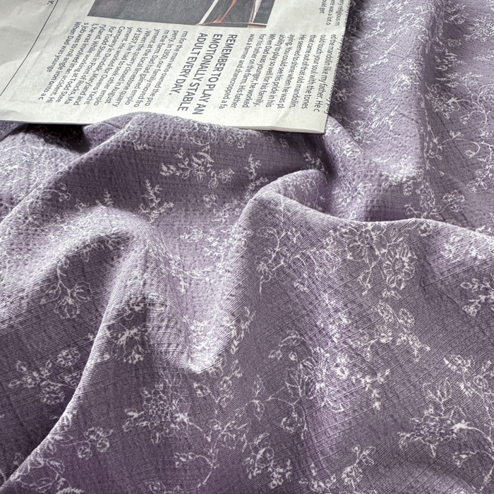 91家纺网 家纺一手货源 找家纺 雅阁尔家纺 2026新款轻奢复古美拉德风泡芙棉冷淡侘寂风水洗棉双层纱单枕套 紫萝漫想