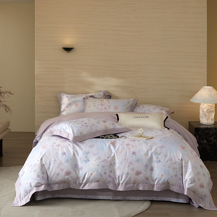 91家纺网 家纺一手货源 找家纺 （总）薏思家纺 2026年13376新疆铂金棉飞边工艺印花四件套