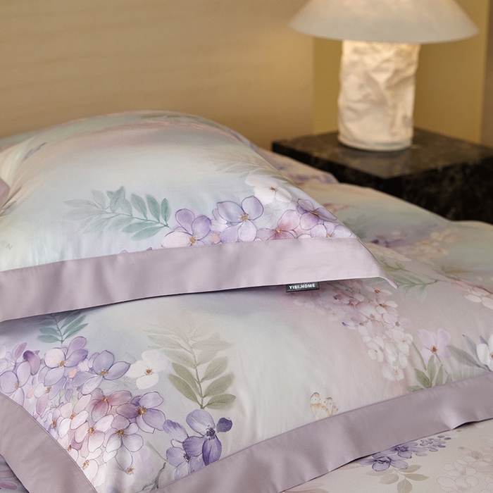 91家纺网 家纺一手货源 找家纺 薏思家纺 2026年13376新疆铂金棉飞边工艺印花四件套 风铃子