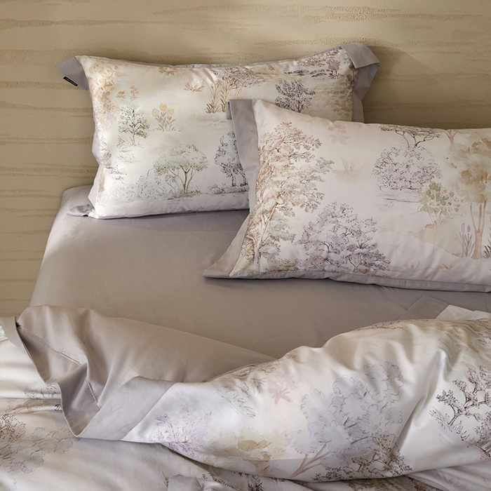 91家纺网 家纺一手货源 找家纺 薏思家纺 2026年13376新疆铂金棉飞边工艺印花四件套 南笙