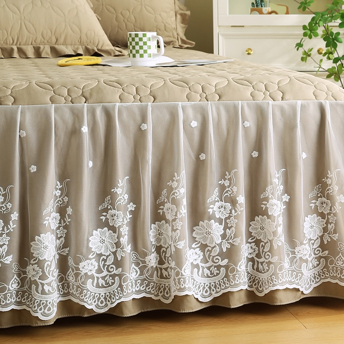 91家纺网 家纺一手货源 找家纺 怡源梦 2026新款清新雅致单被套床裙单品床裙单件 新黄绿