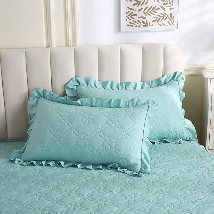 91家纺网 家纺一手货源 找家纺 怡源梦 2026新款清新雅致单被套床裙单品床裙单件 浅兰