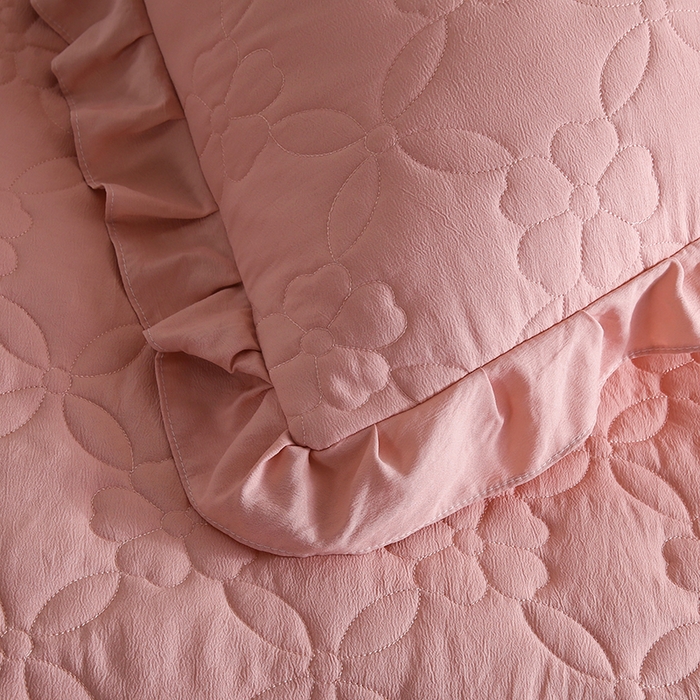 91家纺网 家纺一手货源 找家纺 怡源梦 2026新款清新雅致单被套床裙单品床裙单件 粉玉