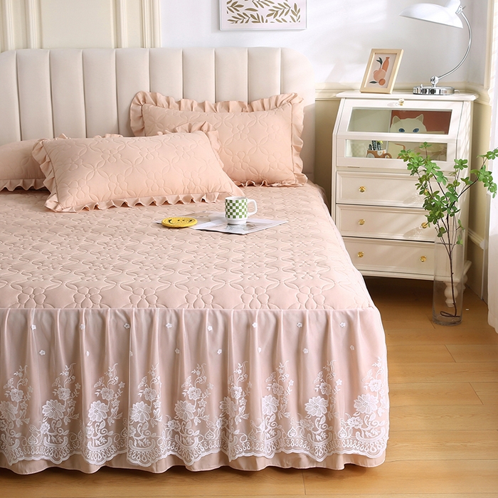 91家纺网 家纺一手货源 找家纺 怡源梦 2026新款清新雅致单被套床裙单品床裙单件 金典驼