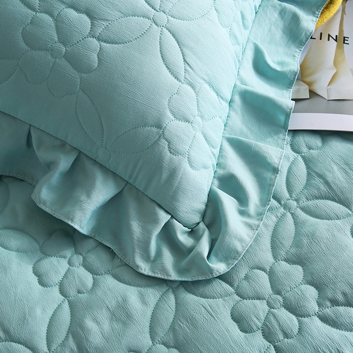 91家纺网 家纺一手货源 找家纺 怡源梦 2026新款清新雅致单被套床裙单品床裙单件 浅兰