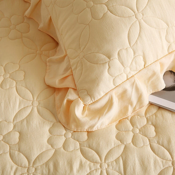 91家纺网 家纺一手货源 找家纺 怡源梦 2026新款清新雅致单被套床裙单品床裙单件 柠檬黄