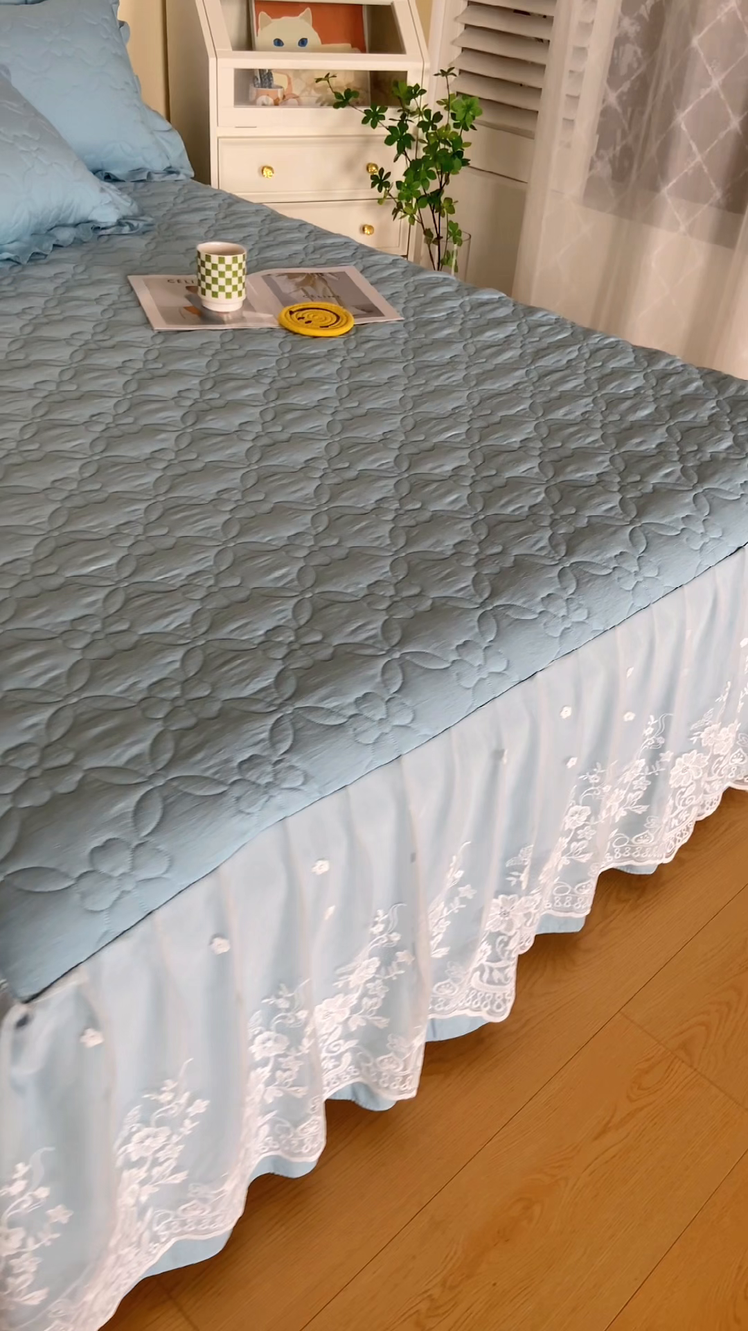 91家纺网 家纺一手货源 找家纺 怡源梦 2026新款清新雅致单被套床裙单品床裙单件 星光灰