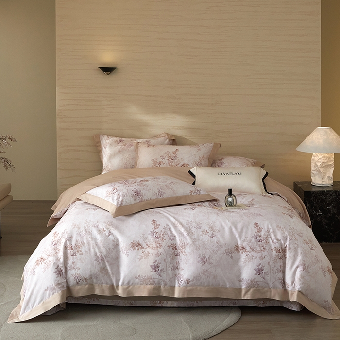 薏思家纺 2026年13376新疆铂金棉飞边工艺印花四件套 向南山