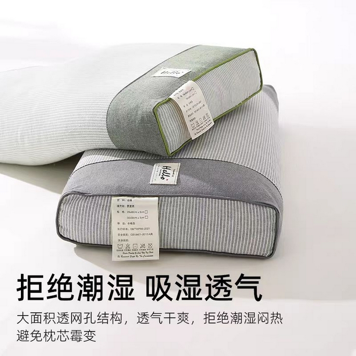 云熙枕业 2026新款全棉纯棉天然纯荞麦枕皮助睡眠枕头枕芯 灰色