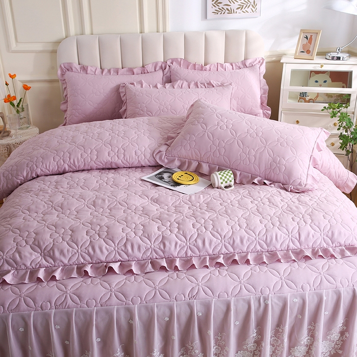 91家纺网 家纺一手货源 找家纺 怡源梦 2026新款清新雅致四件套 淡雅紫