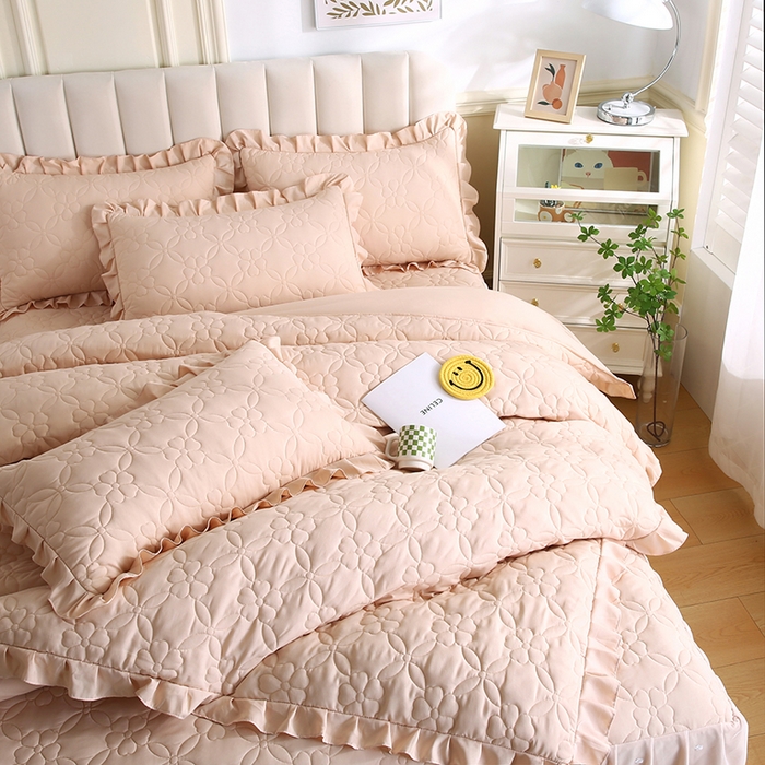 91家纺网 家纺一手货源 找家纺 怡源梦 2026新款清新雅致四件套 金典驼