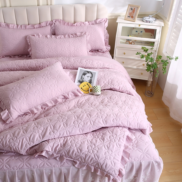 91家纺网 家纺一手货源 找家纺 怡源梦 2026新款清新雅致四件套 淡雅紫