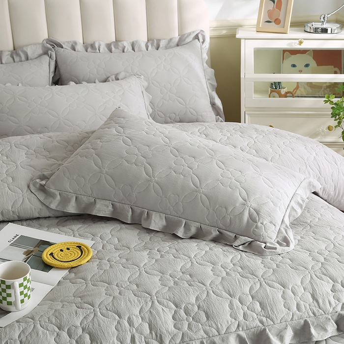 91家纺网 家纺一手货源 找家纺 怡源梦 2026新款清新雅致四件套 星光灰