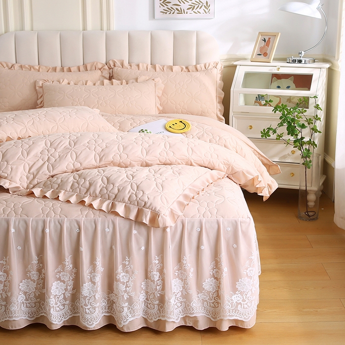 91家纺网 家纺一手货源 找家纺 怡源梦 2026新款清新雅致四件套 金典驼