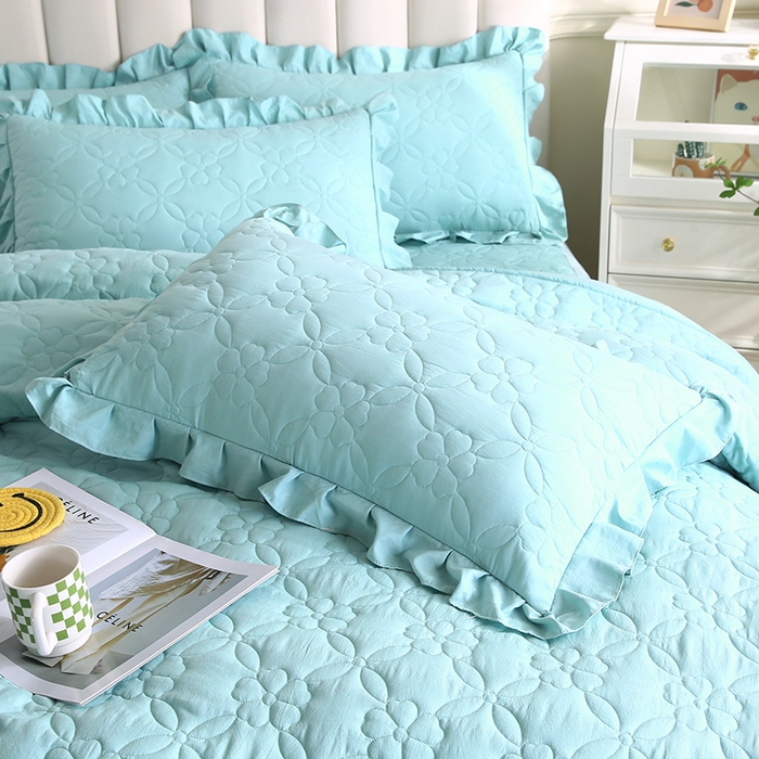 91家纺网 家纺一手货源 找家纺 怡源梦 2026新款清新雅致四件套 浅兰