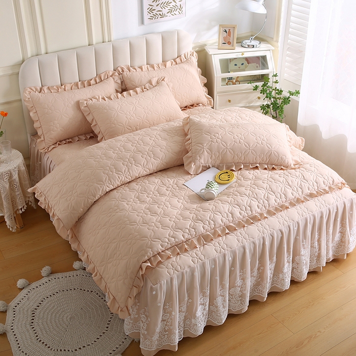 91家纺网 家纺一手货源 找家纺 怡源梦 2026新款清新雅致四件套 金典驼