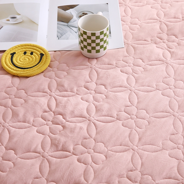 91家纺网 家纺一手货源 找家纺 怡源梦 2026新款清新雅致四件套 粉玉