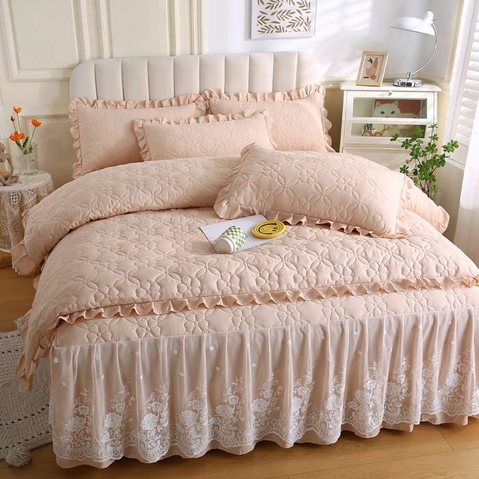 91家纺网 家纺一手货源 找家纺 怡源梦 2026新款清新雅致四件套 金典驼