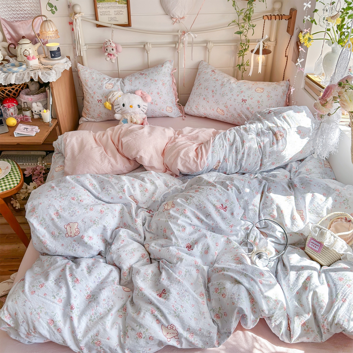 91家纺网 家纺一手货源 找家纺 （总）优选 2026新款小清新直播热卖款云感双层纱木棉四件套系列（小红书热款推荐）